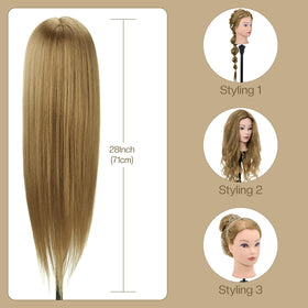 Neverland Beauty & Health mannequin head ready for heat styling up to 375°F.