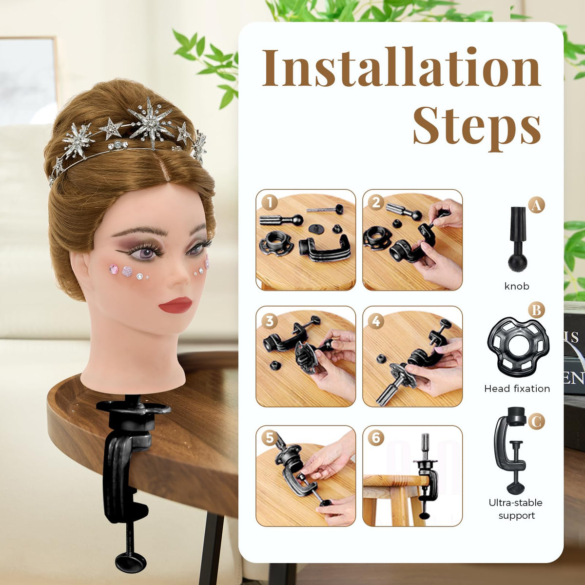 Neverland Beauty & Health braiding practice head for intricate hairstyles