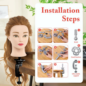 Neverland cosmetology mannequin head in training use for versatile styling scenarios.