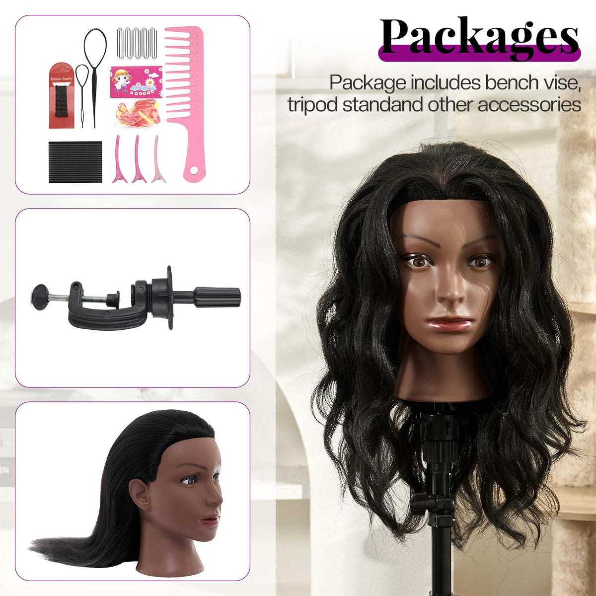 Neverland head is washable and blow-dry ready for practical styling
