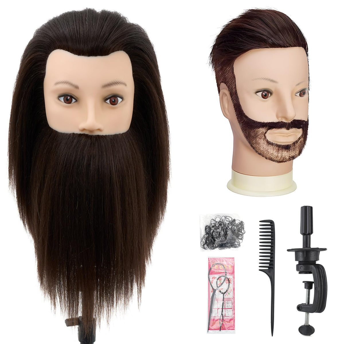 Neverland Male Mannequin Head with 10-inch black hair for precise styling practice
