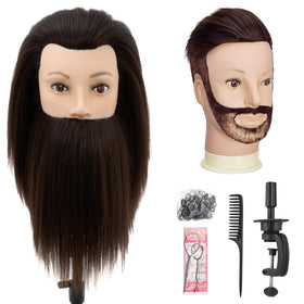 Neverland Male Mannequin Head with 10-inch black hair for precise styling practice