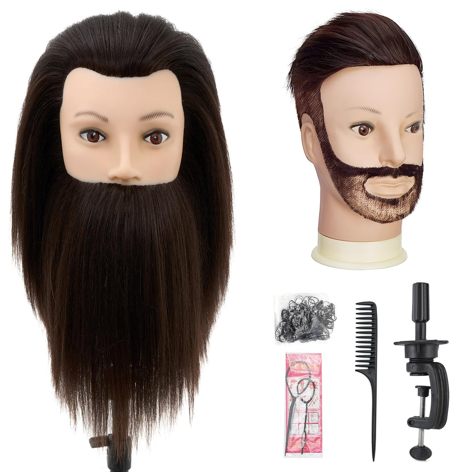 Neverland Male Mannequin Head with 10-inch black hair for precise styling practice