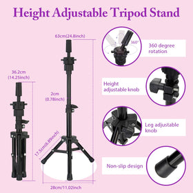 Neverland mannequin head with 360-degree rotation for full styling access.