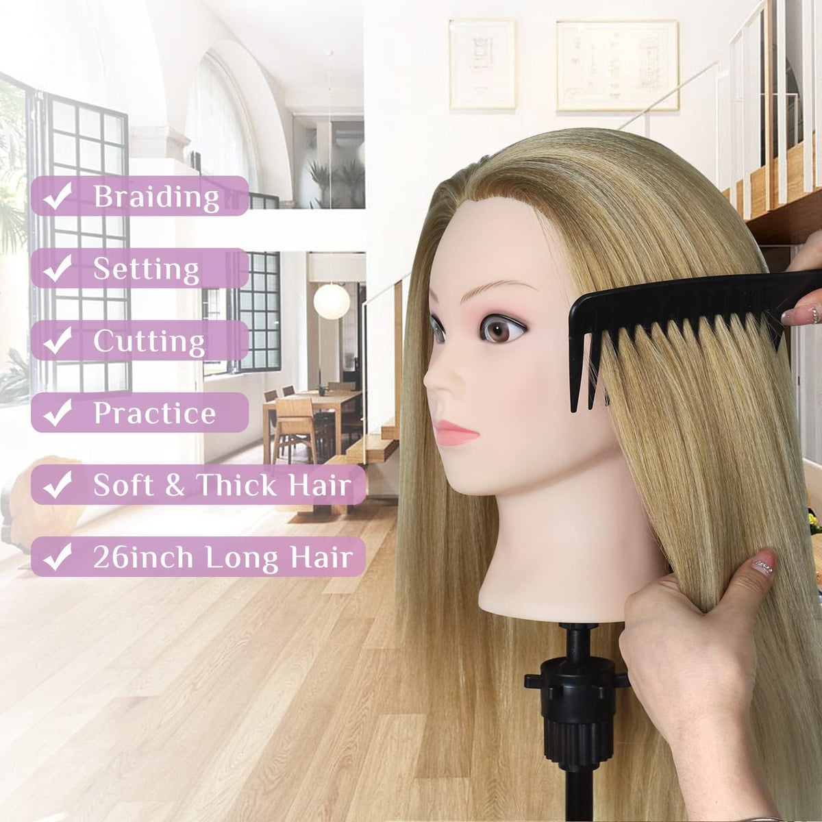 Neverland mannequin head suitable for beauty students and exams.