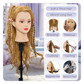 Neverland head for braiding and updos with real hair texture