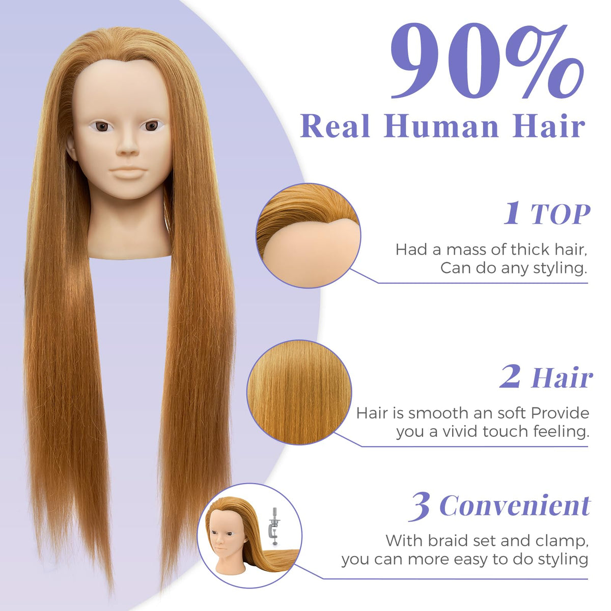Neverland makeup practice head with odor-free hair for clean sessions