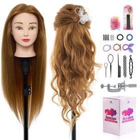 Neverland Real Hair Mannequin Head with 80% hair for lifelike braiding practice.