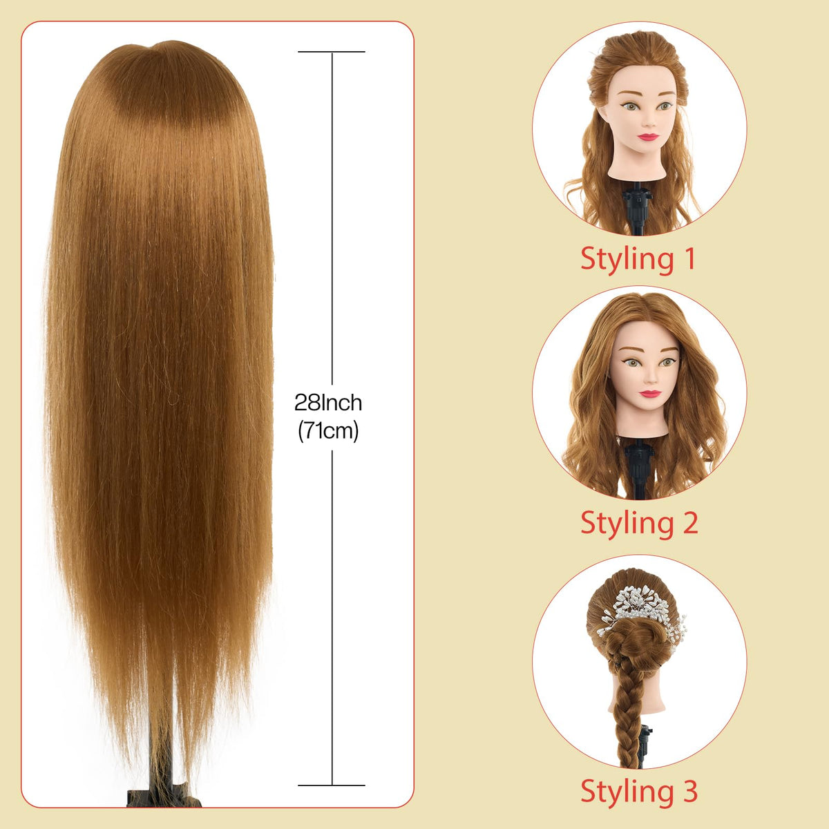 Neverland table clamp stand with mannequin head for secure salon training setup.