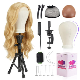 Neverland Wig Head Stand 23In with canvas head for accurate wig shaping and display.