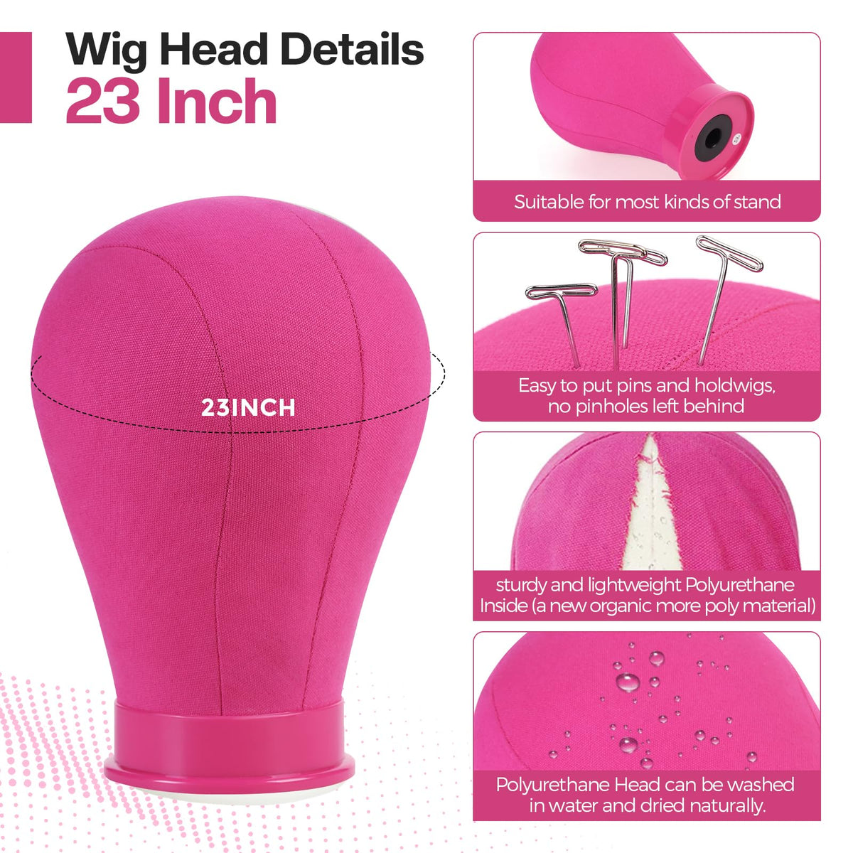 Neverland wig head stand tripod extends to 47 inches for versatility.