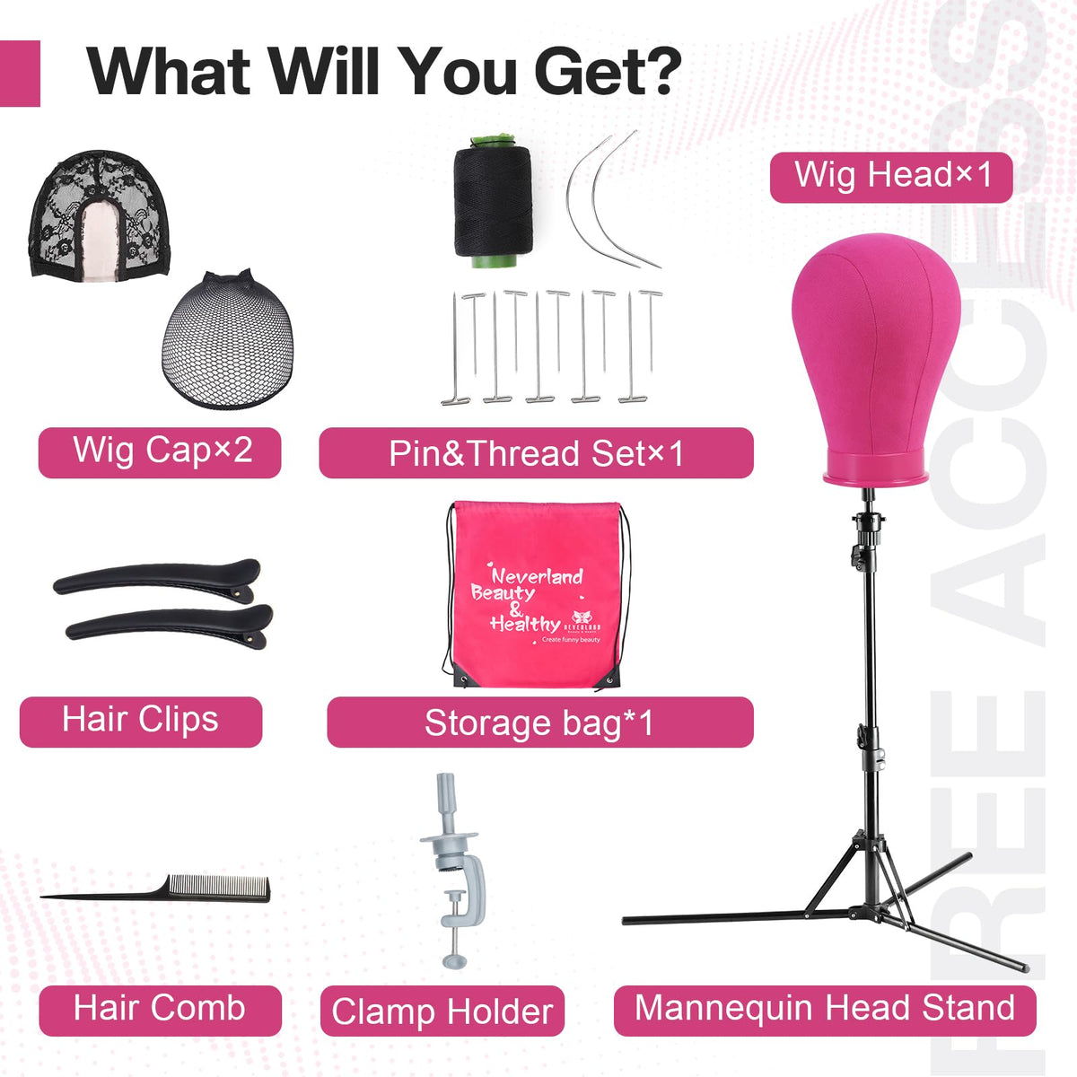 Neverland wig-making kit enables organized storage and easy transport.