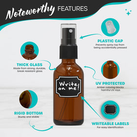 Nevlers amber glass spray bottle nozzle detail shows precise mist control
