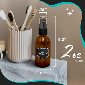 Nevlers amber glass spray bottles shrink wrap kit for secure gifting