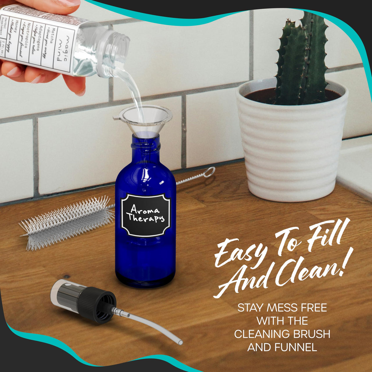 Nevlers brush keeps nozzles clean for reliable spray performance.