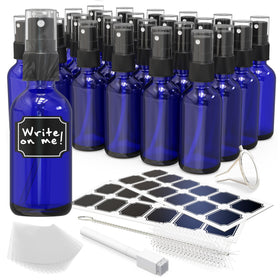 Nevlers cobalt blue 2oz spray bottle with UV protection keeps fragrances fresh.