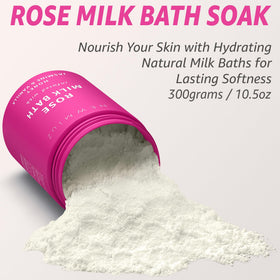 New Miuz Aromatherapy Oils in Rose Milk Bath evoke relaxing scents.