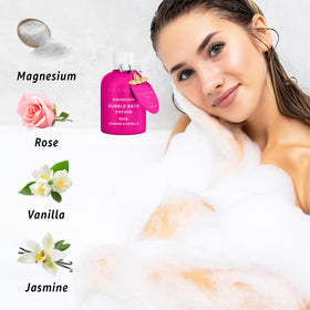New Miuz Bubble Bath soft lather envelops skin for a soothing soak.