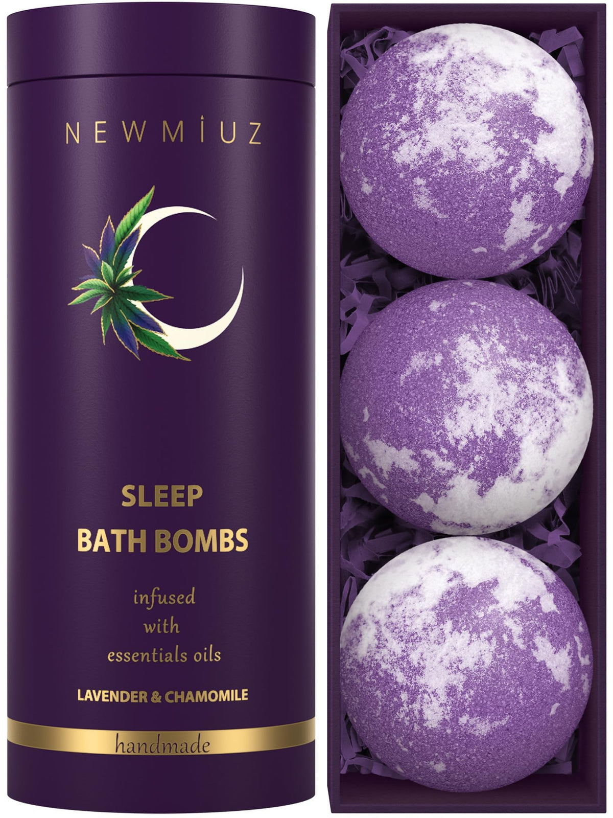 New Miuz Deep Sleep Bath Bomb with lavender drops for a relaxing bedtime ritual