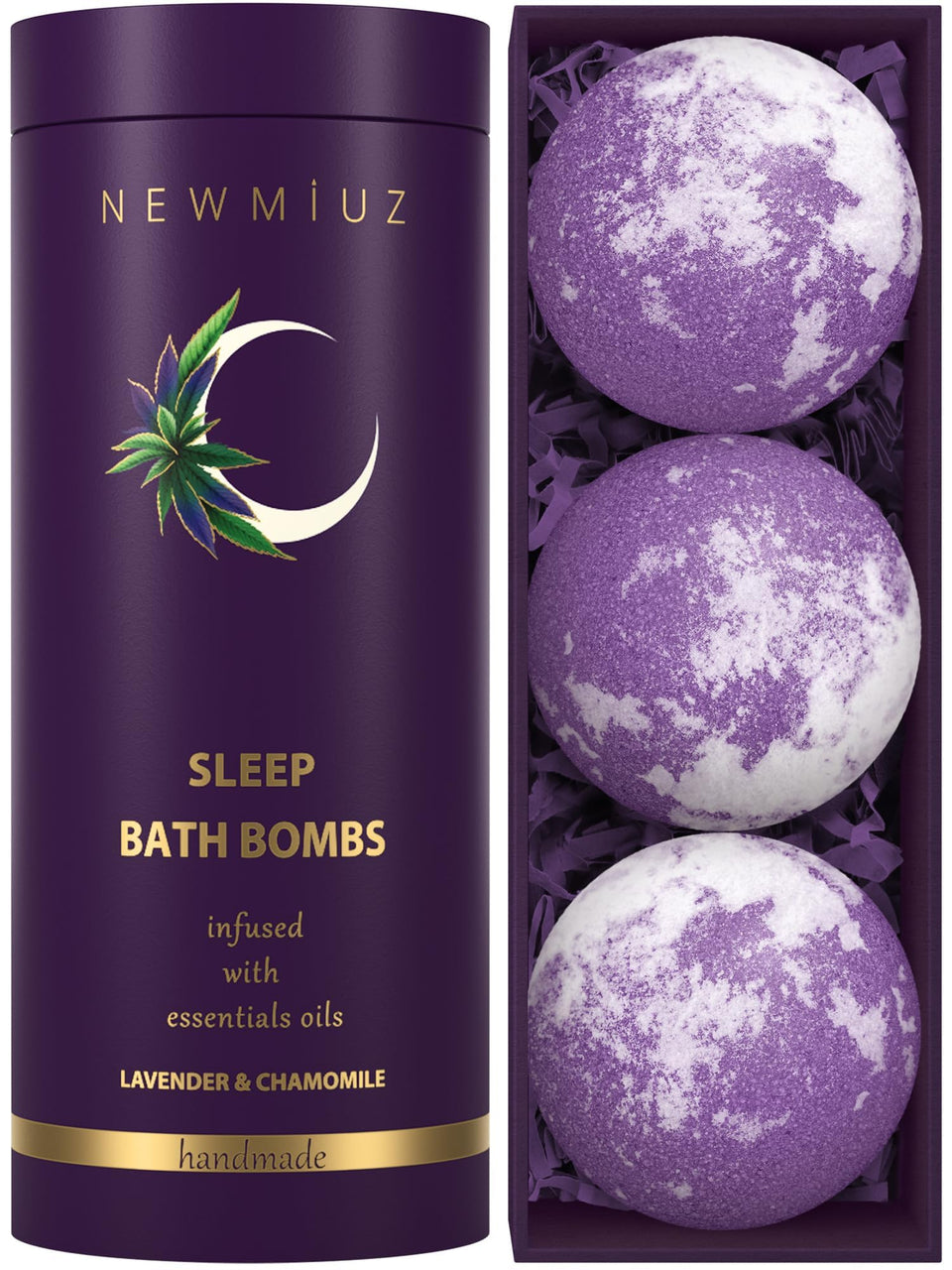 New Miuz Deep Sleep Bath Bomb with lavender drops for a relaxing bedtime ritual