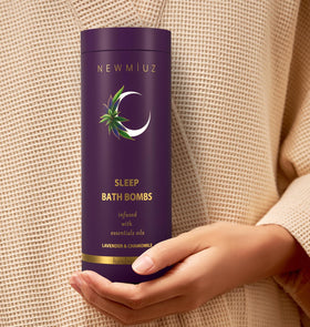 New Miuz Deep Sleep Bath Bomb moisturizes skin during a comforting soak