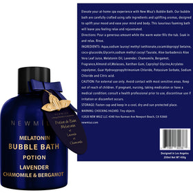 New Miuz Deep Sleep Bubble Bath packaging presents a luxurious gift-ready look.