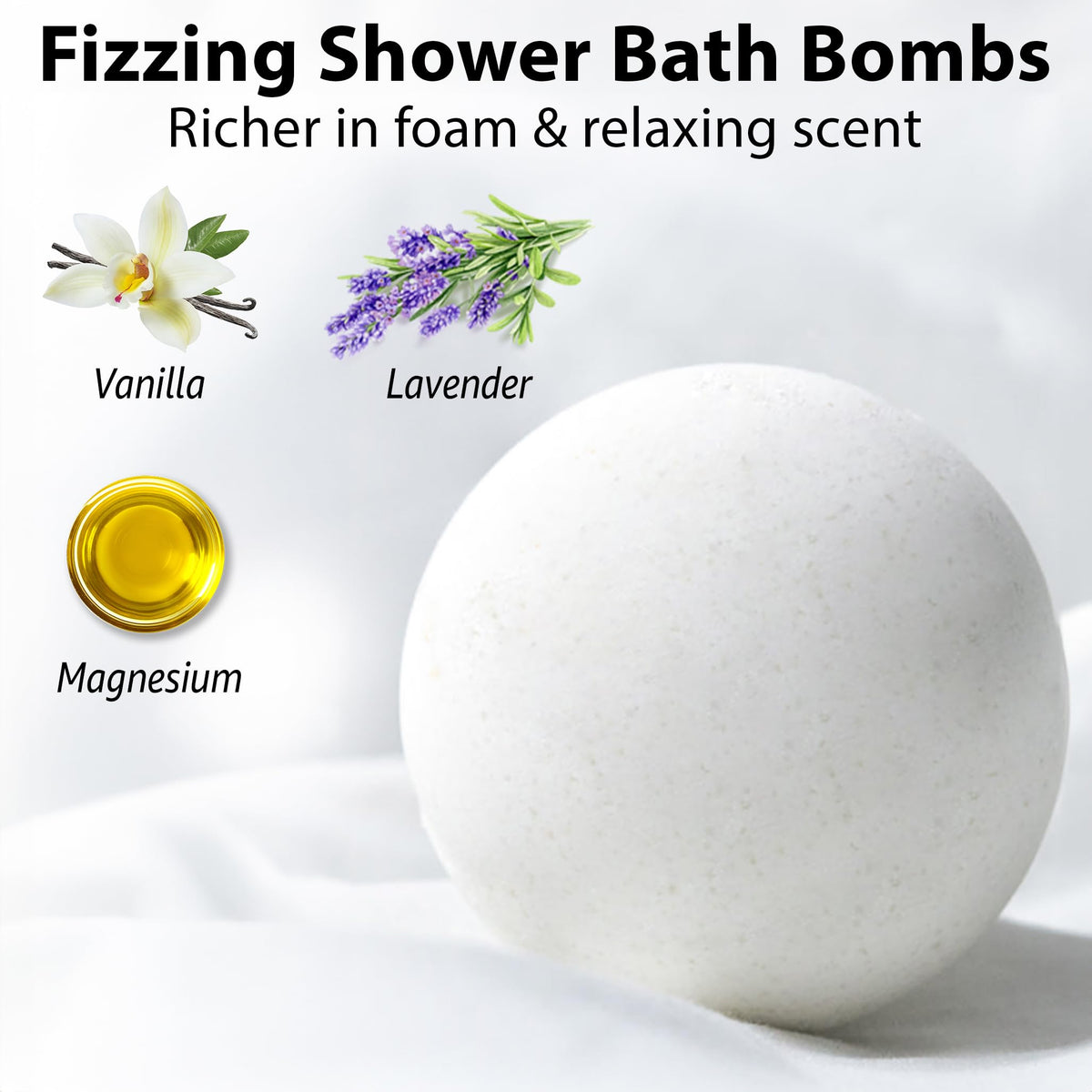 New Miuz epsom salts calming bath bomb closeup
