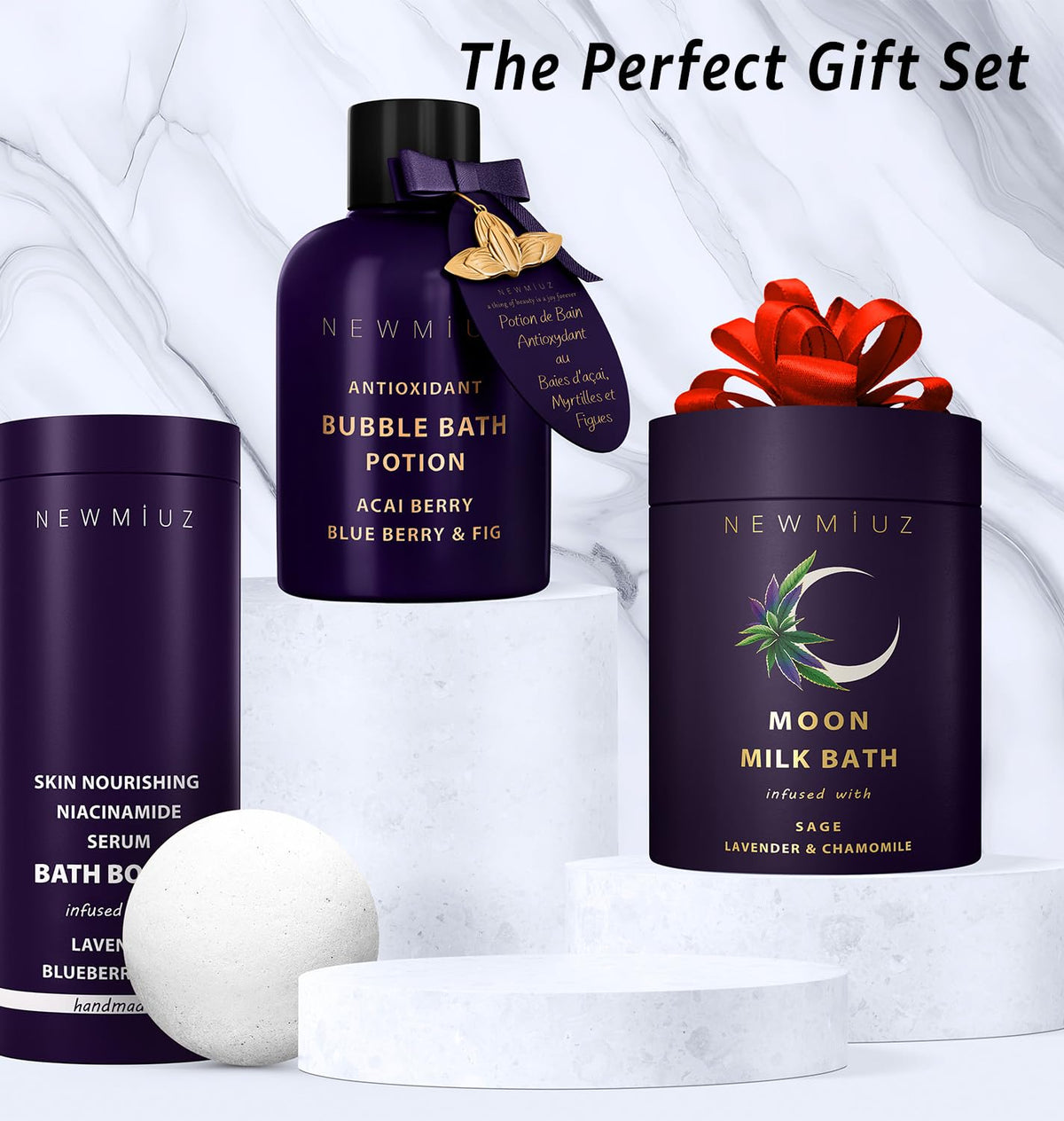 New Miuz Gift set — luxury bath bombs for thoughtful at-home spa moments.