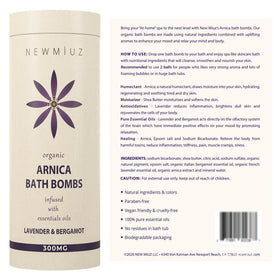 New Miuz Handmade natural bath bombs packaging highlights premium ingredients.