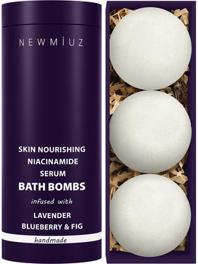 New Miuz Lavender Bath Bomb — soothing soak with calming lavender fragrance.