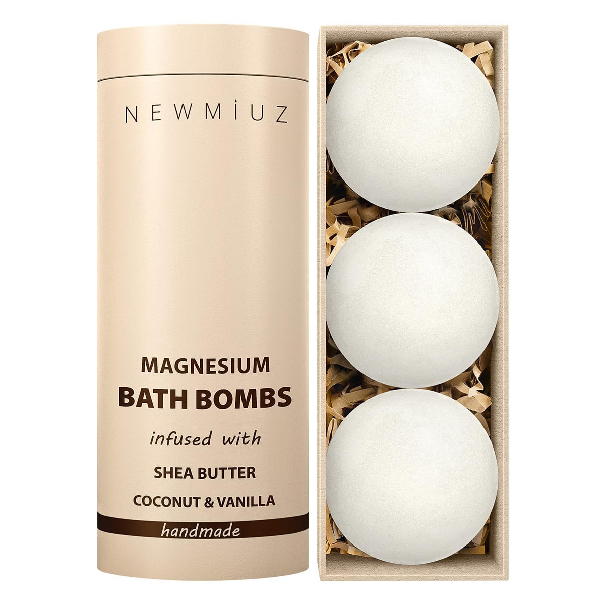 New Miuz magnesium bath bomb front label, signaling a premium post-workout relaxation ritual.