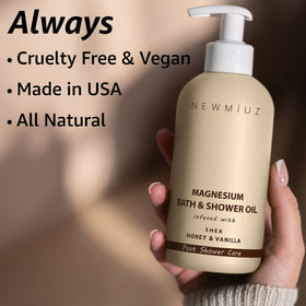 New Miuz InShower oil texture in hand for easy spread