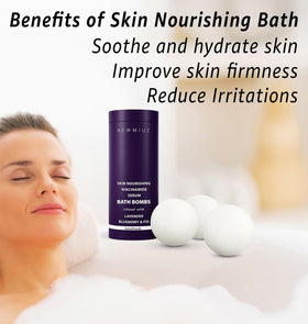 New Miuz Niacinamide Serum bath bomb — skin-friendly moisture during a relaxing soak.