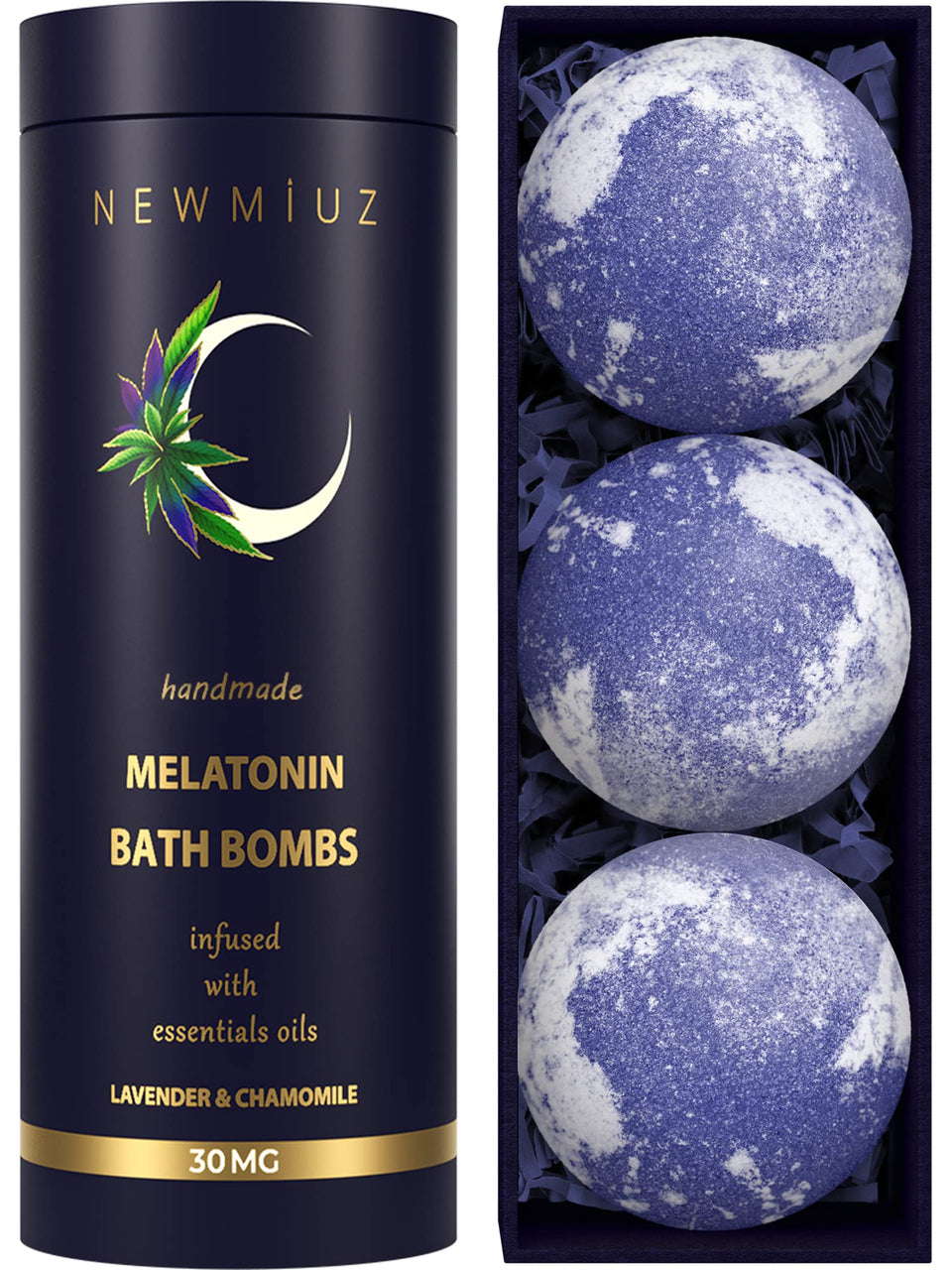 New Miuz Sleep Well lavender bath bomb for a calming, spa-like soak