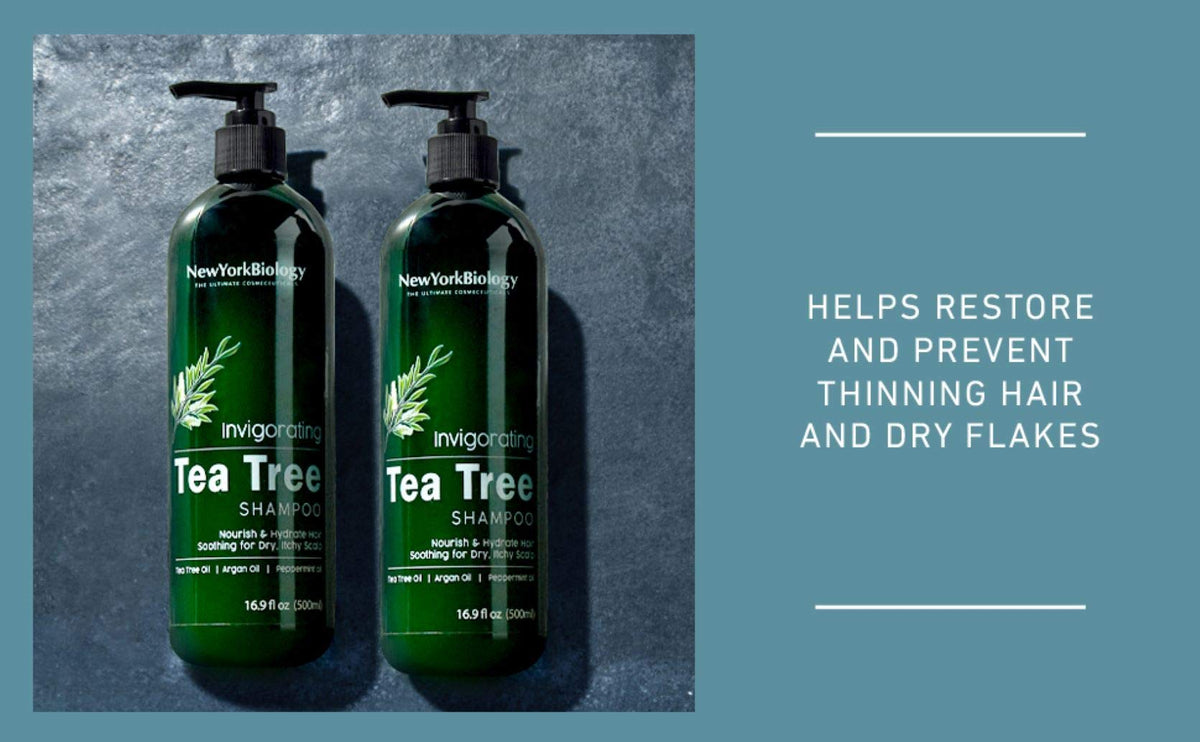 New York Biology Tea Tree Shampoo safe for color-treated hair with gentle cleansing.