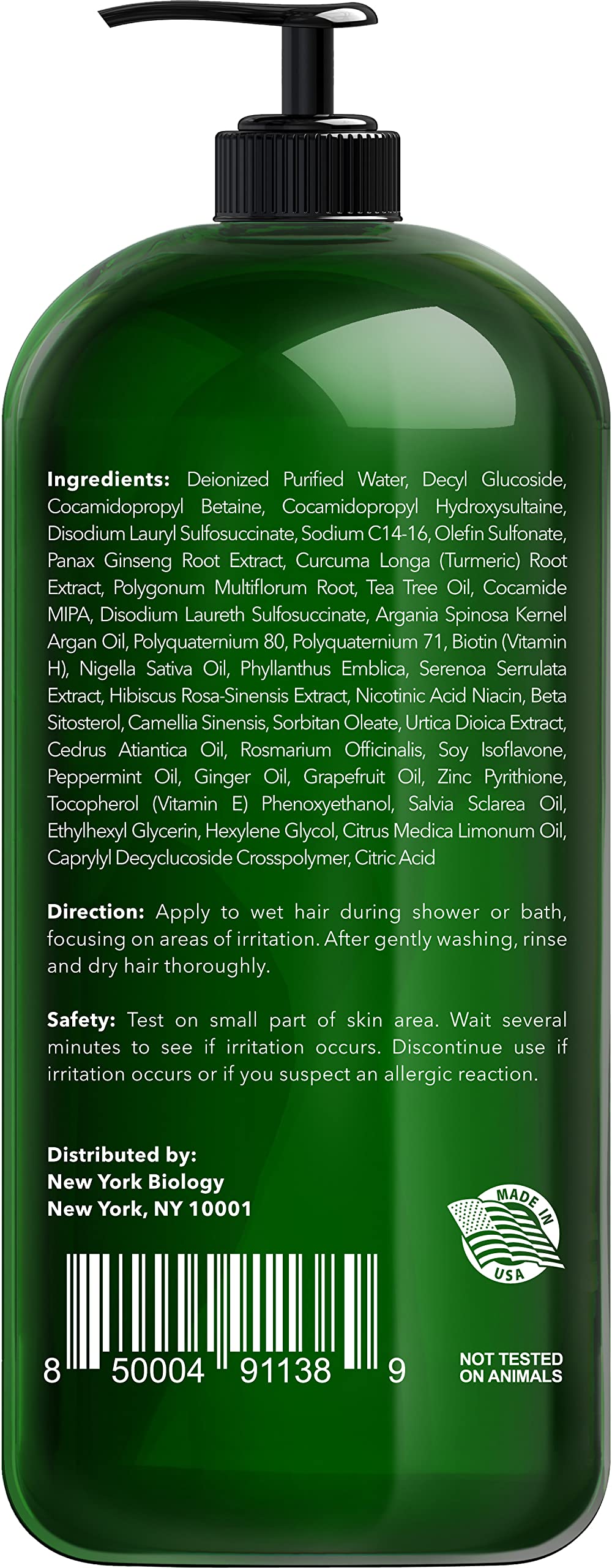 New York Biology Tea Tree Shampoo rich foamy lather for a thorough wash.