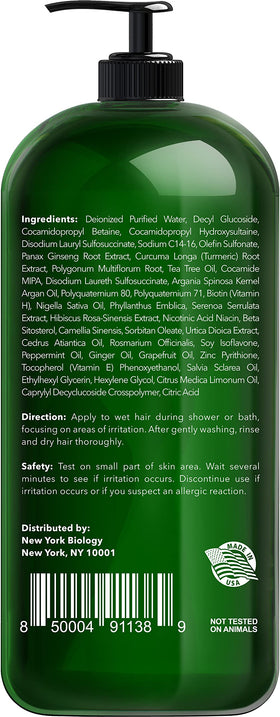 New York Biology Tea Tree Shampoo rich foamy lather for a thorough wash.