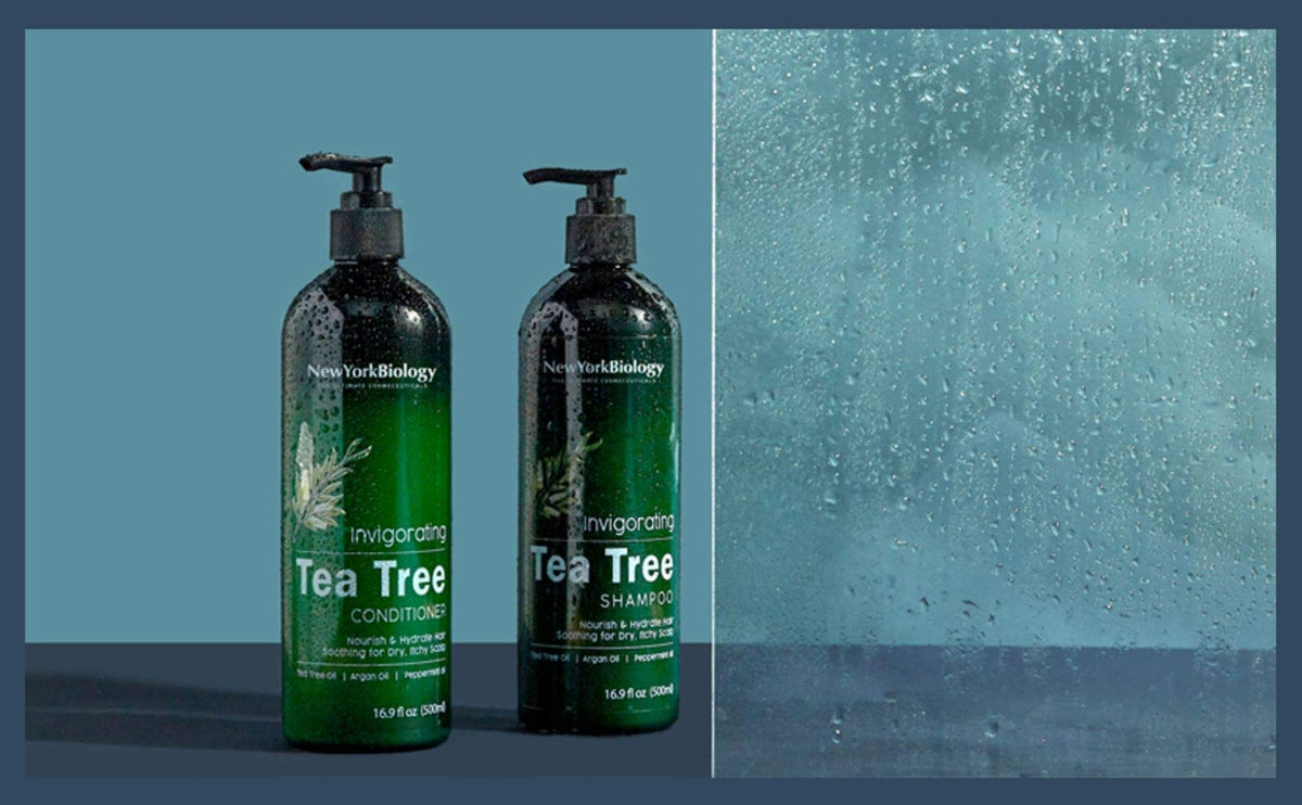 New York Biology Tea Tree Shampoo USA-made cruelty-free formula for daily use.