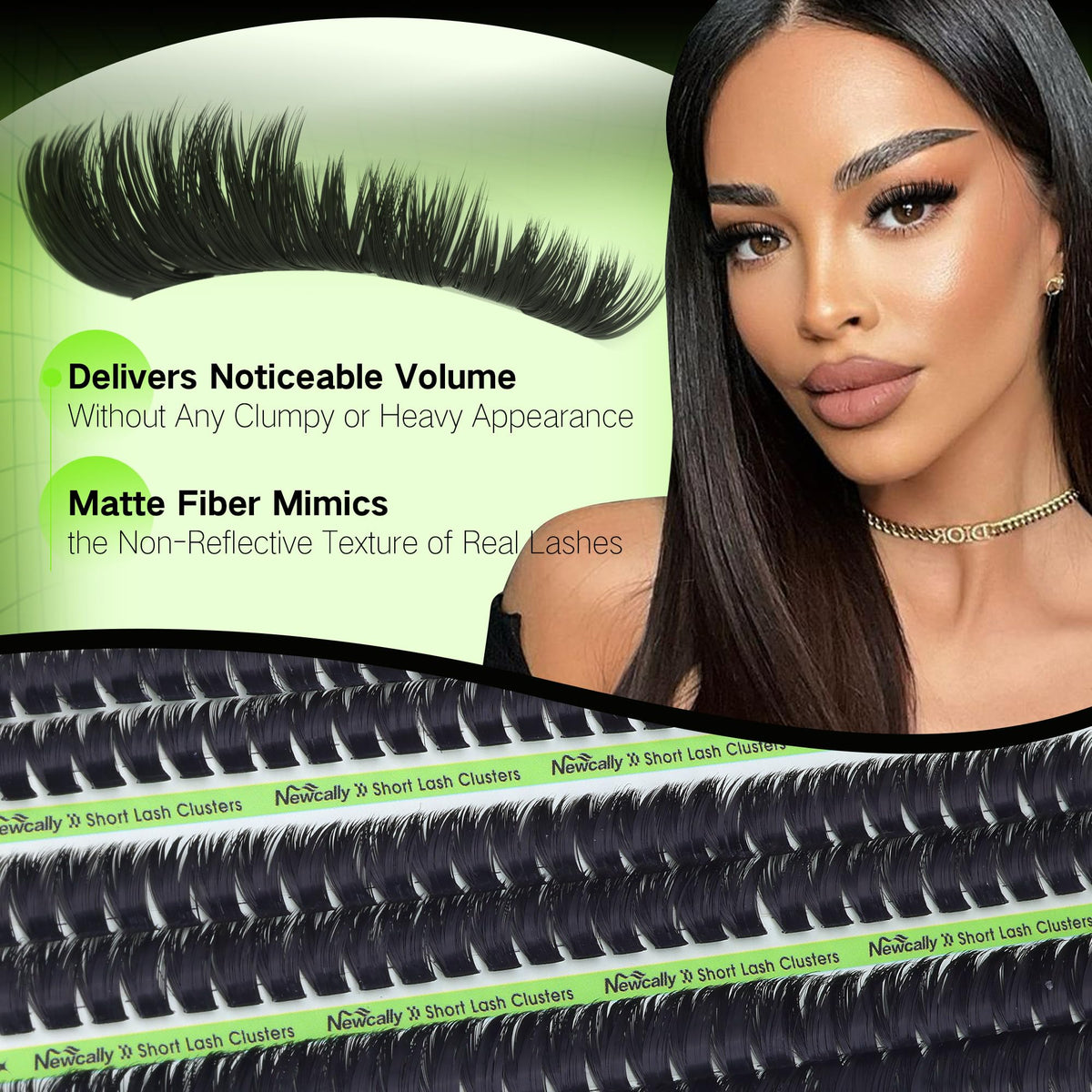 Newcally lash clusters 8mm to 12mm variations for versatile eye shaping