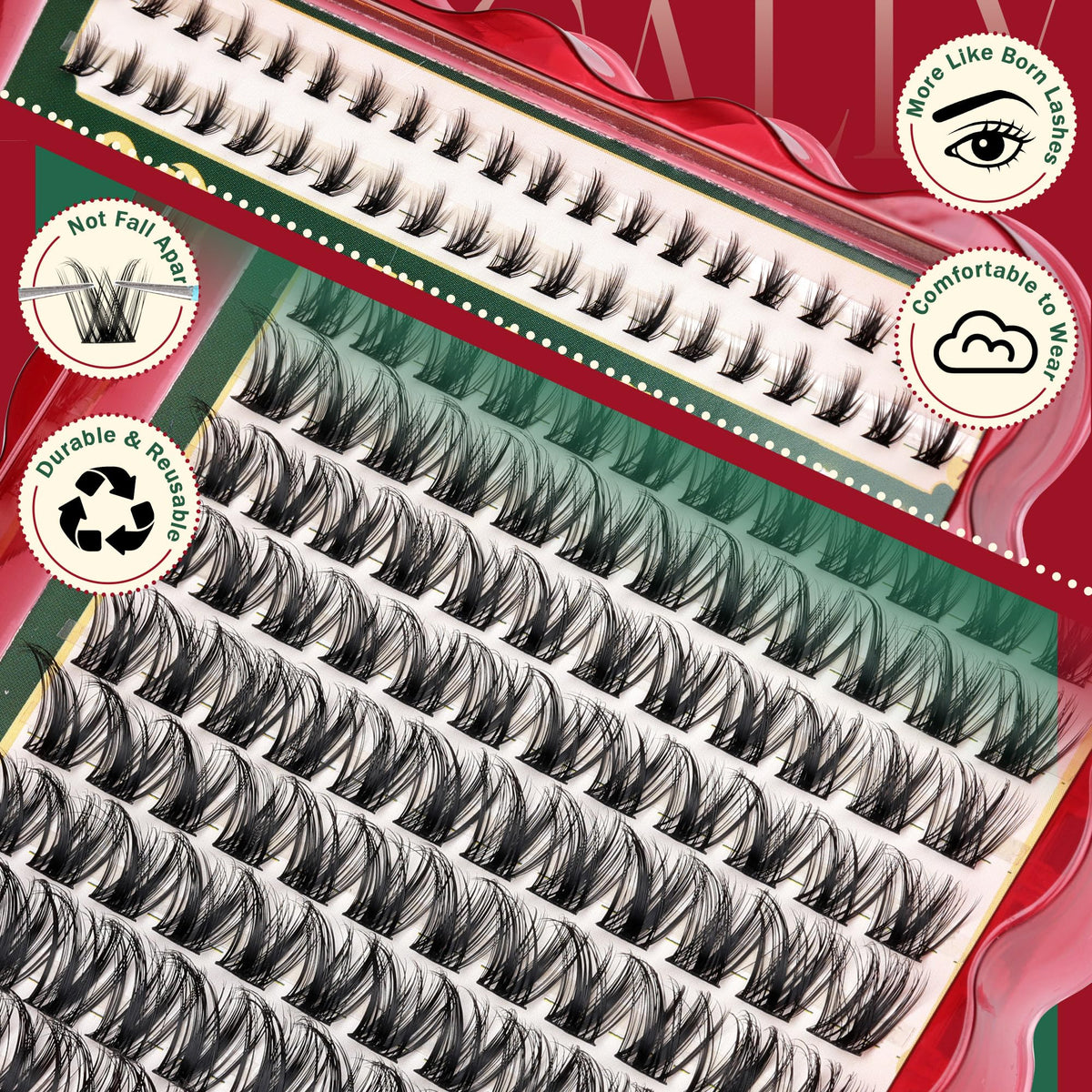 Newcally bottom lashes included for balanced eye definition