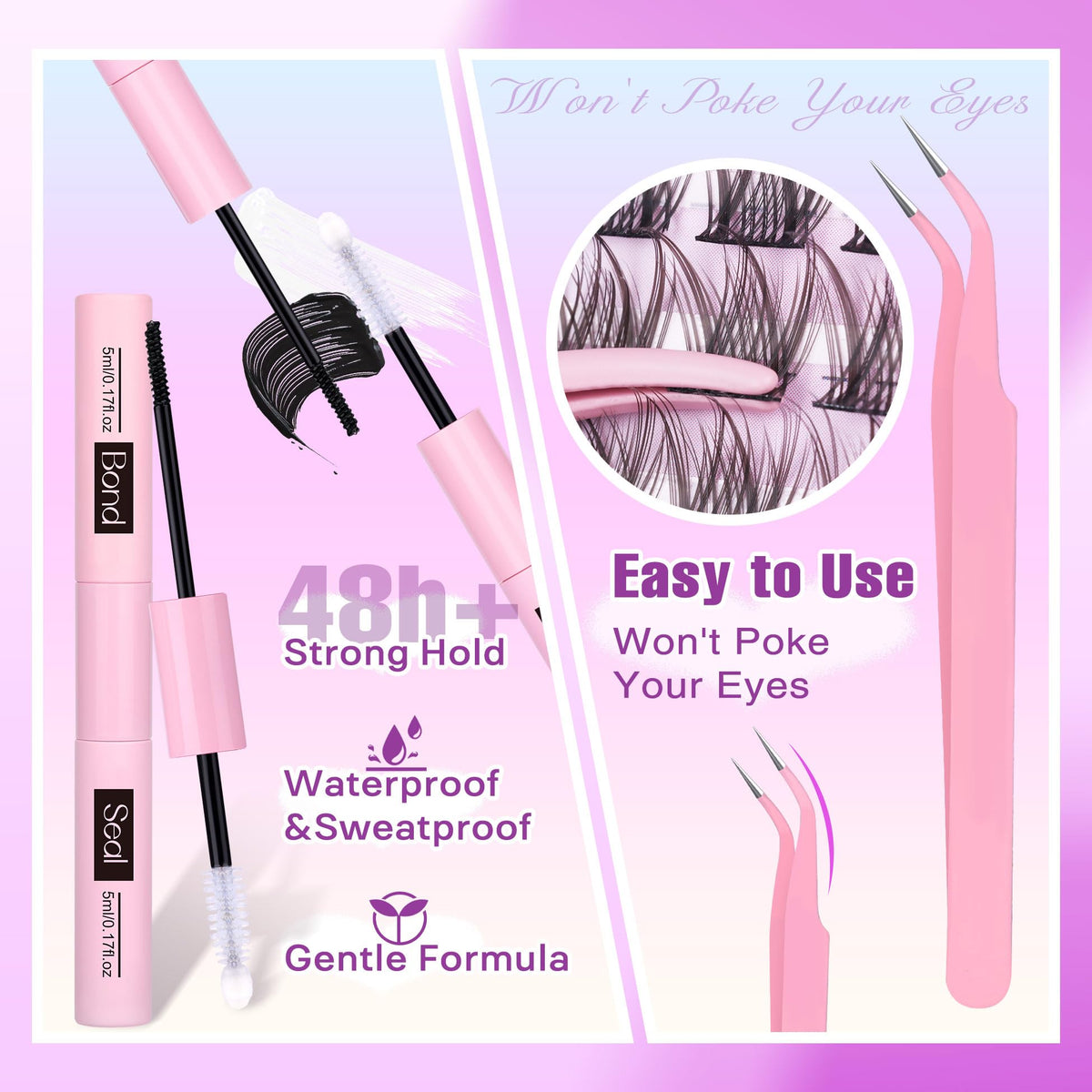 Newcally C-curly lash band fits various eye shapes softly