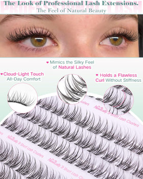 Newcally Clear Lash Band close-up for a seamless lash line.