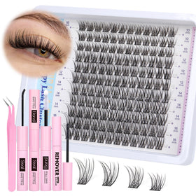 Newcally cluster eyelash kit close-up for natural look and easy application.
