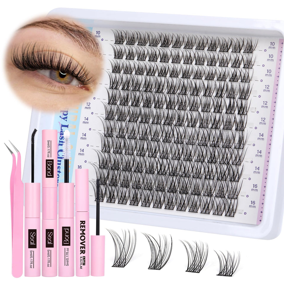 Newcally cluster eyelash kit close-up for natural look and easy application.