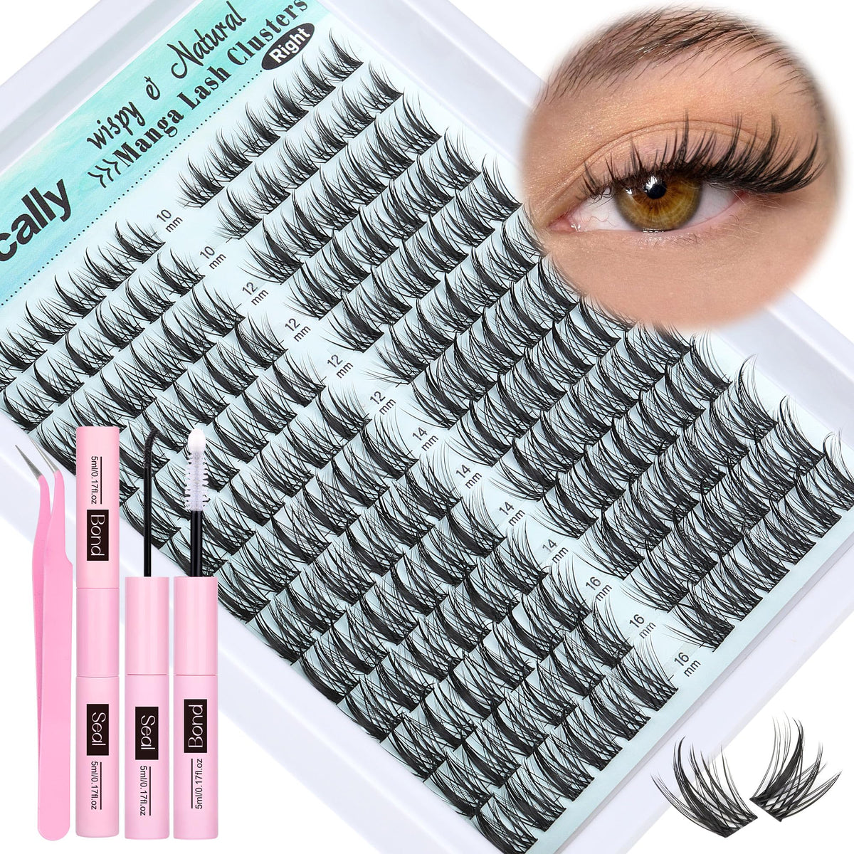 Newcally Cluster Lashes Kit natural look — lightweight clusters for a natural enhancement
