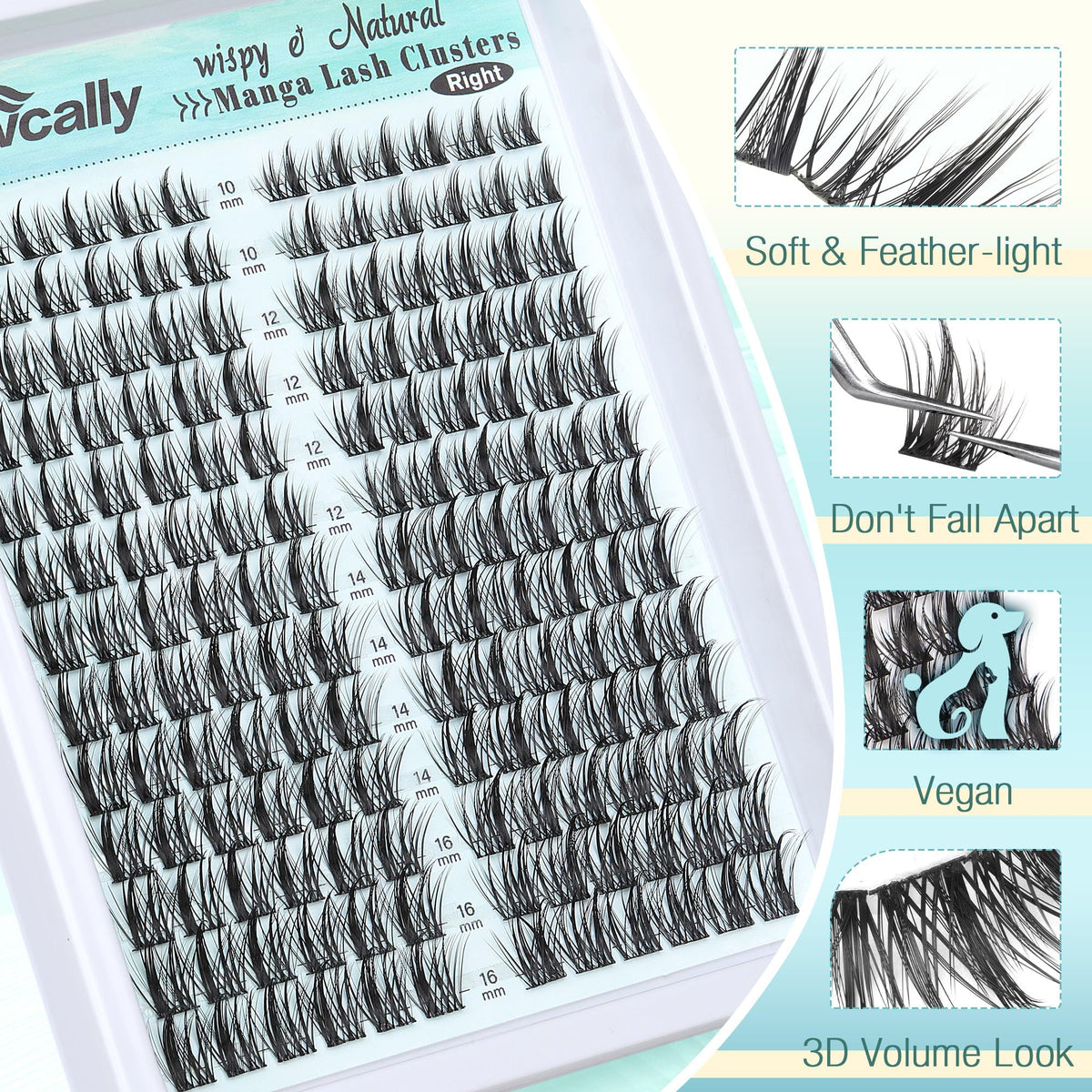 Newcally Cluster Lashes Kit soft band — comfortable fit for beginners