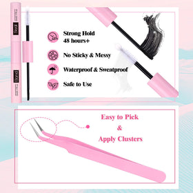 Newcally Cluster Lashes Kit soft fiber — durable, reusable up to five times