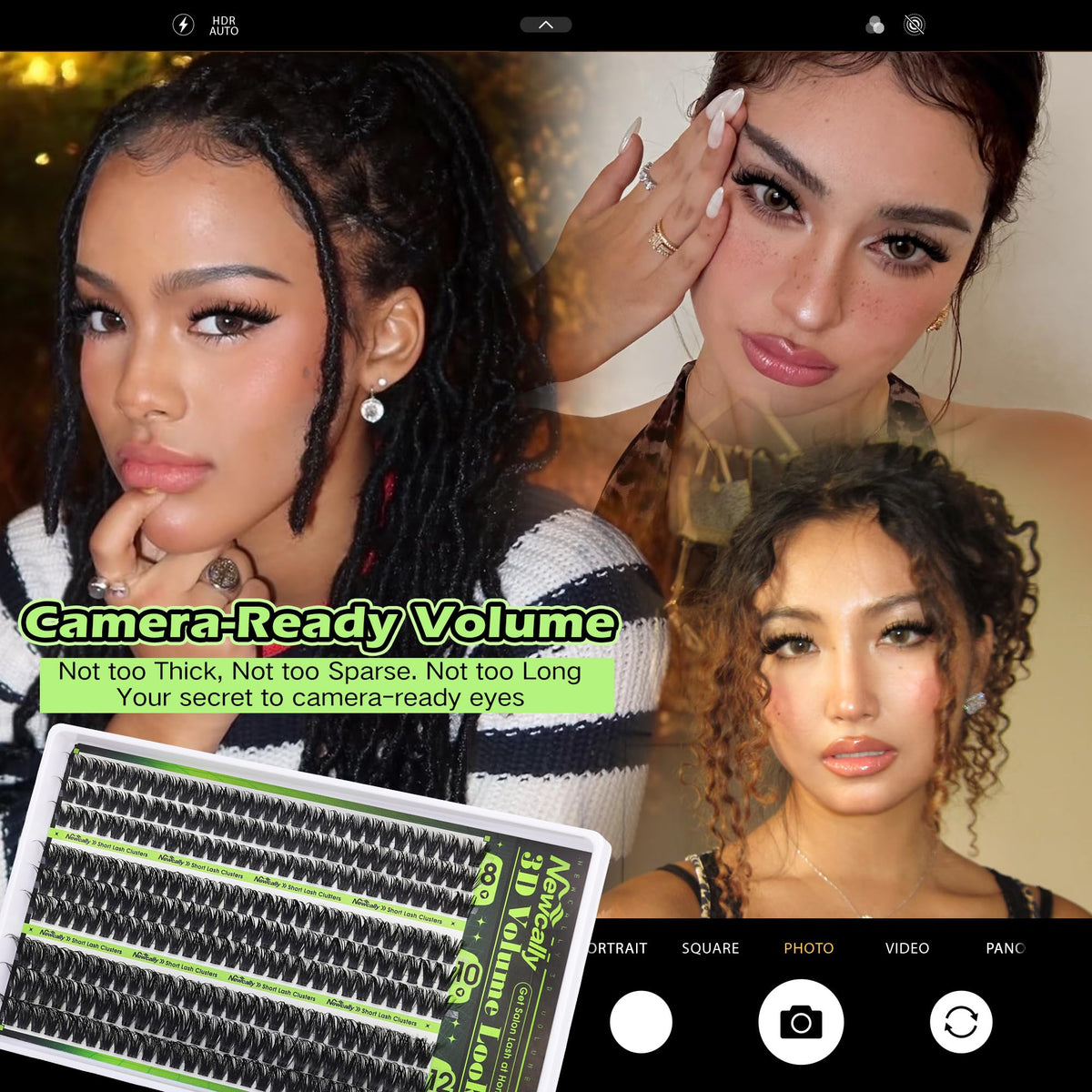 D-curly lash clusters in action on a professional application
