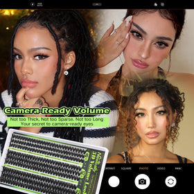 D-curly lash clusters in action on a professional application