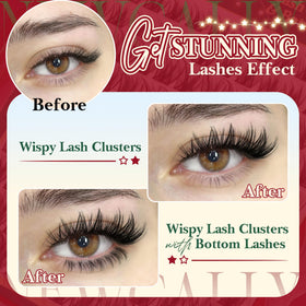 Newcally D-curly lashes close-up with lively curl and texture